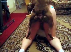 Horny doggie is a huge fun of a lovely butt